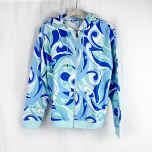 HILL HOUSE The Allie Zip-Up Hoodie Jacket Ocean Kaleidoscope Small